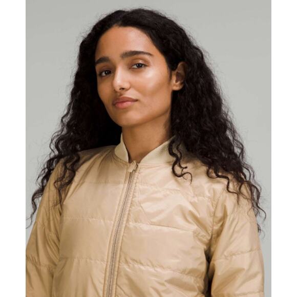 LULULEMON Non-Stop Bomber Jacket Trench Khaki Tan Sz 6 {YY24} - Picture 4 of 12
